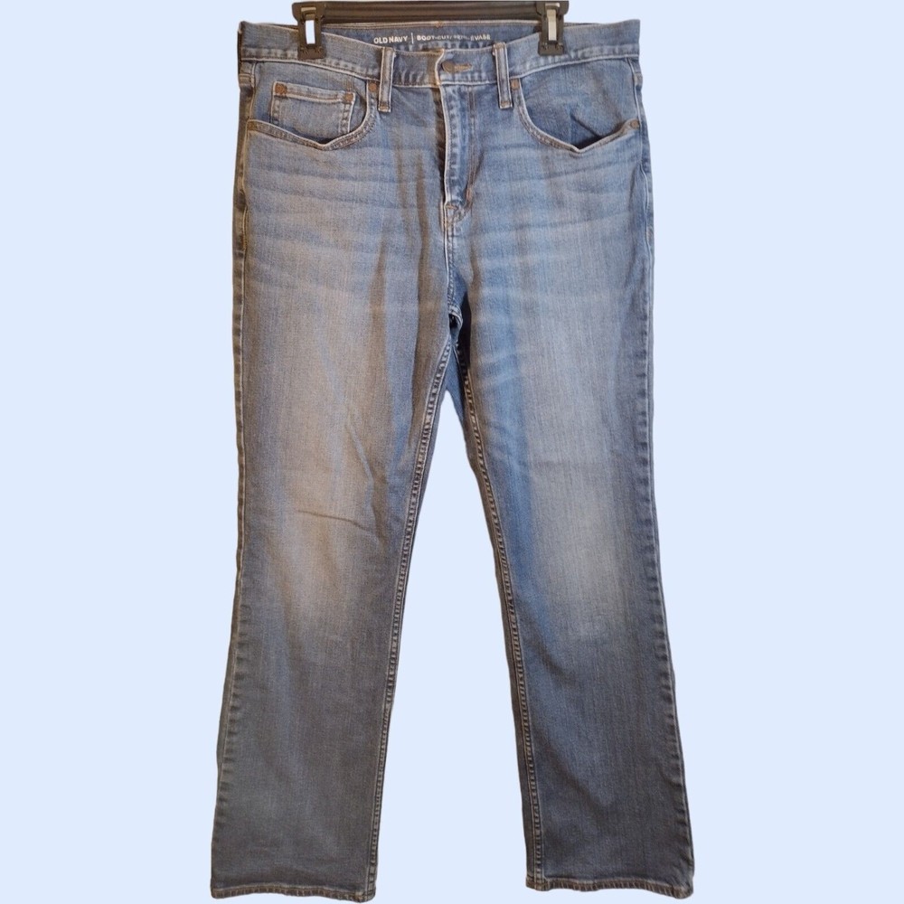 Old Navy Women's 34X32 Bootcut Skinny Leg Blue Stretch Waist Denim Jeans EUC